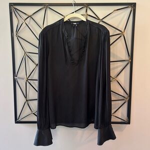 PAIGE Elegant Black Long Sleeve Blouse